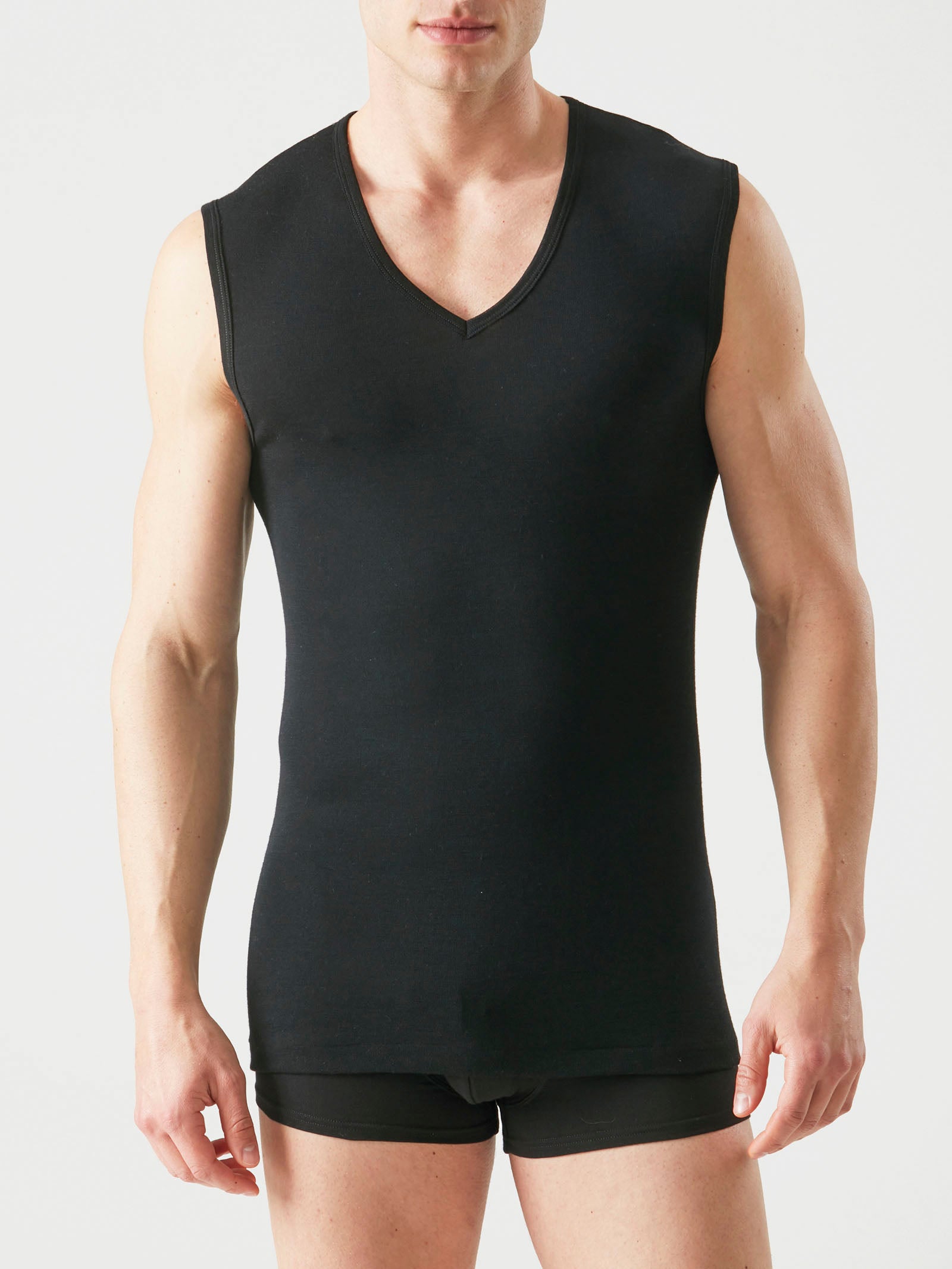 WSK - Maglietta smanicata in lana e seta Bianchi Uomo - Ragno