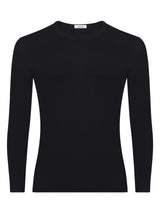 WSK - Maglietta girocollo in lana e seta Neri Uomo - Ragno