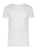Silkotton - Maglietta con scollo a V in cotone mercerizzato Bianchi Uomo - Ragno