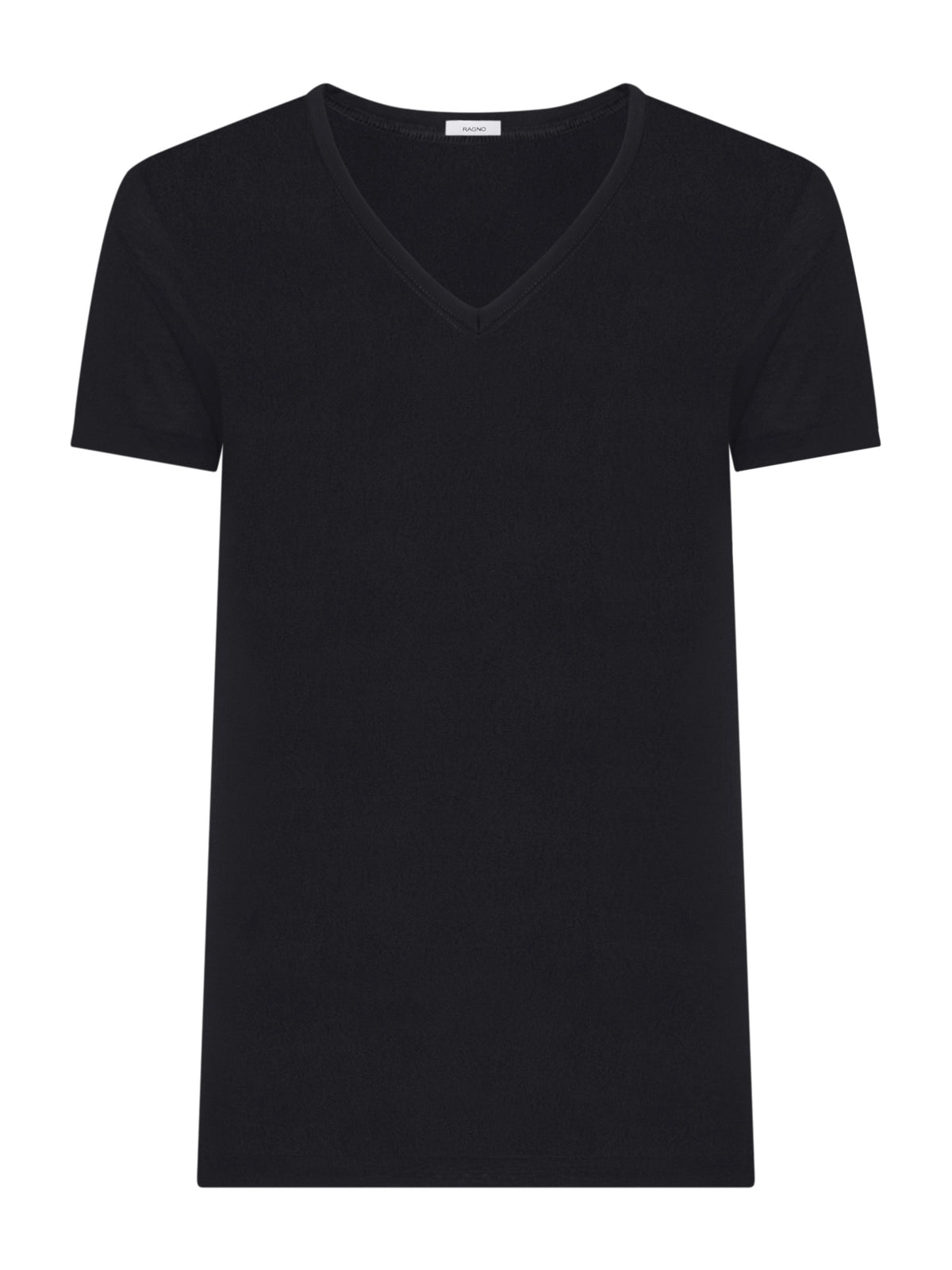 Satin Cotton - Maglietta con scollo a V in cotone mercerizzato Neri Uomo - Ragno