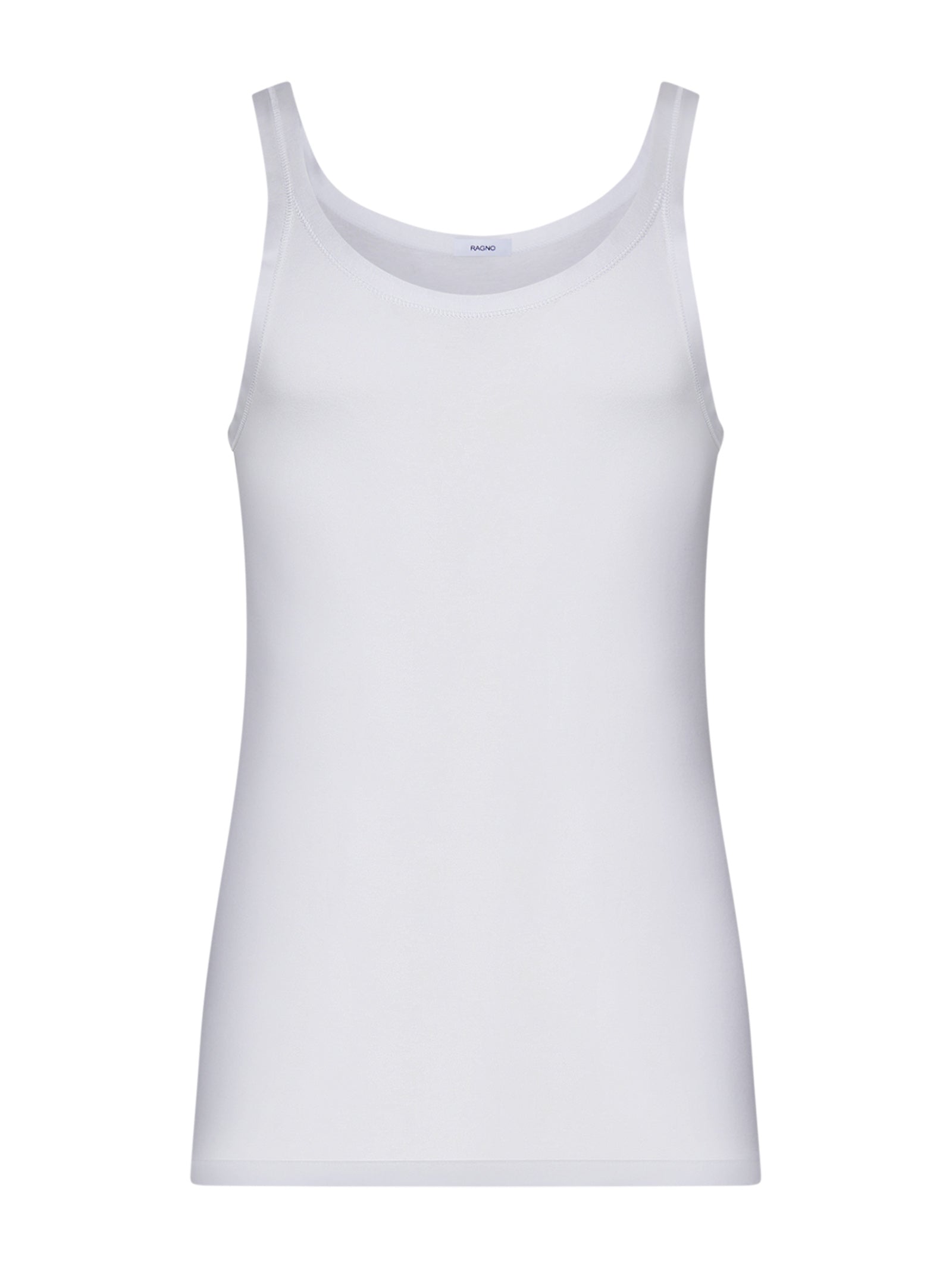 Rib - Canottiera spalla stretta in maglia unita di cotone Bianchi Uomo - Ragno
