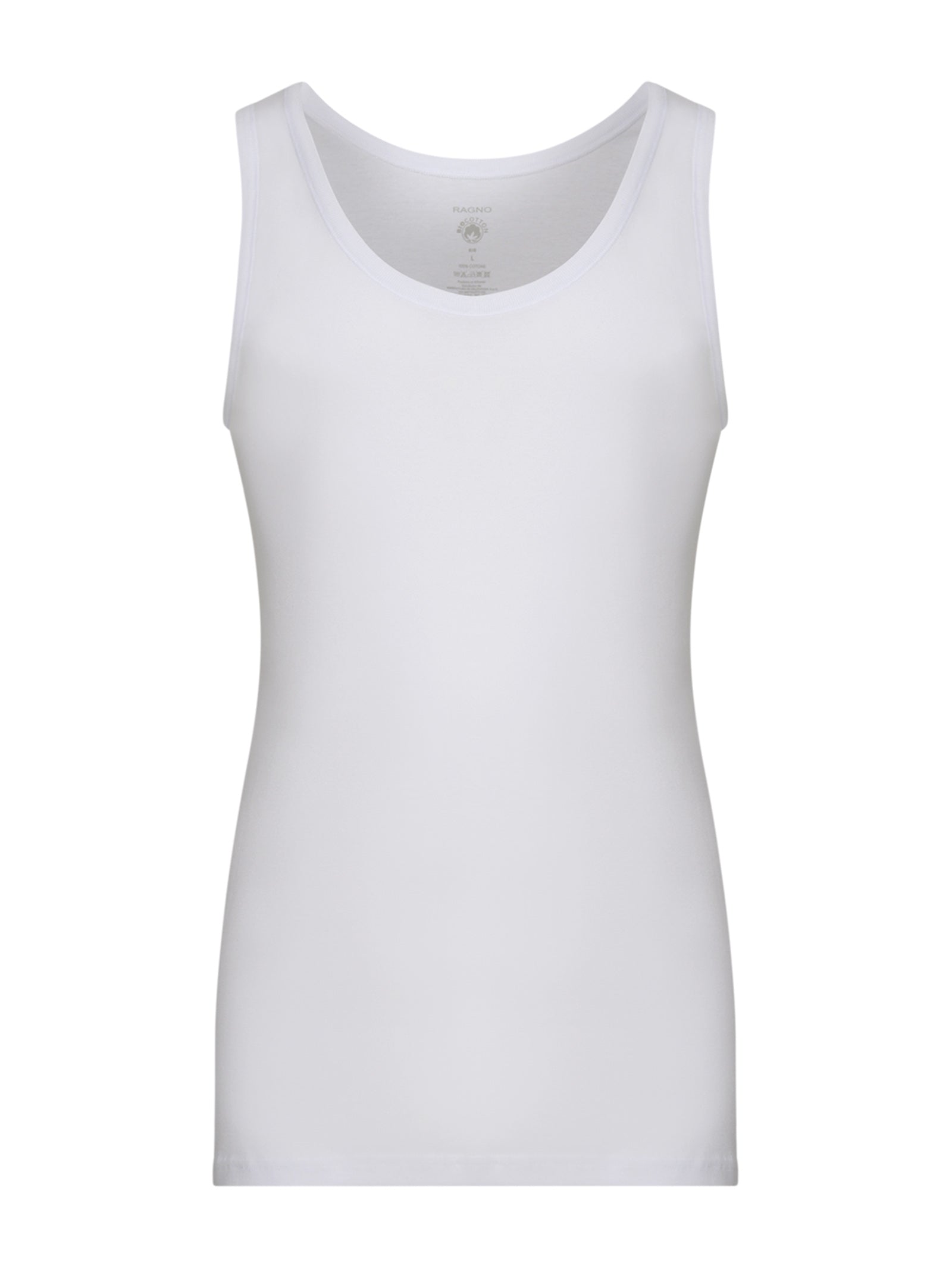 Rib - Canottiera spalla larga in maglia unita di cotone  Bianchi Uomo - Ragno