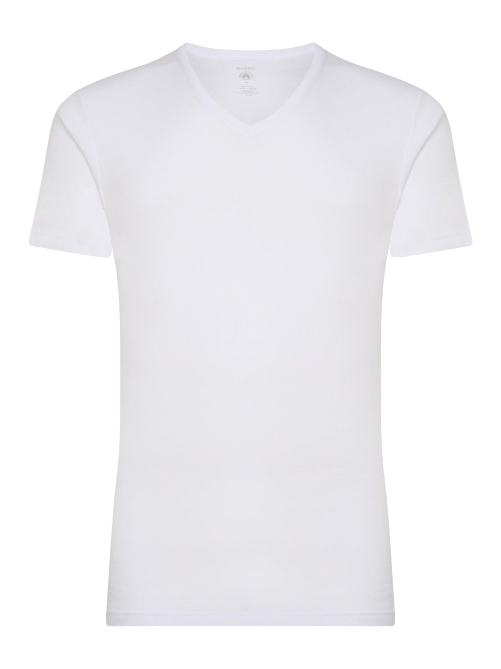 Rib - Maglietta scollo a V in maglia unita di cotone Bianchi Uomo - Ragno