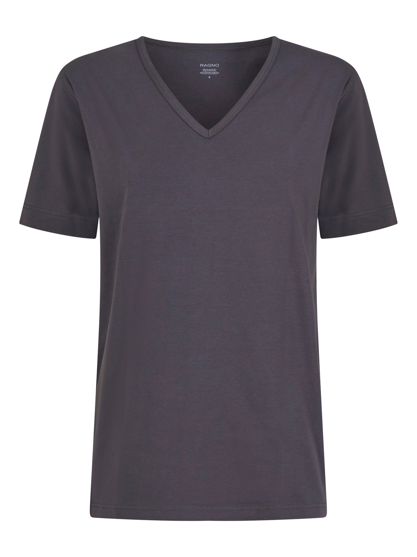 Dynamic - Maglietta scollo a V a manica corta in cotone elasticizzato Neri Uomo - Ragno