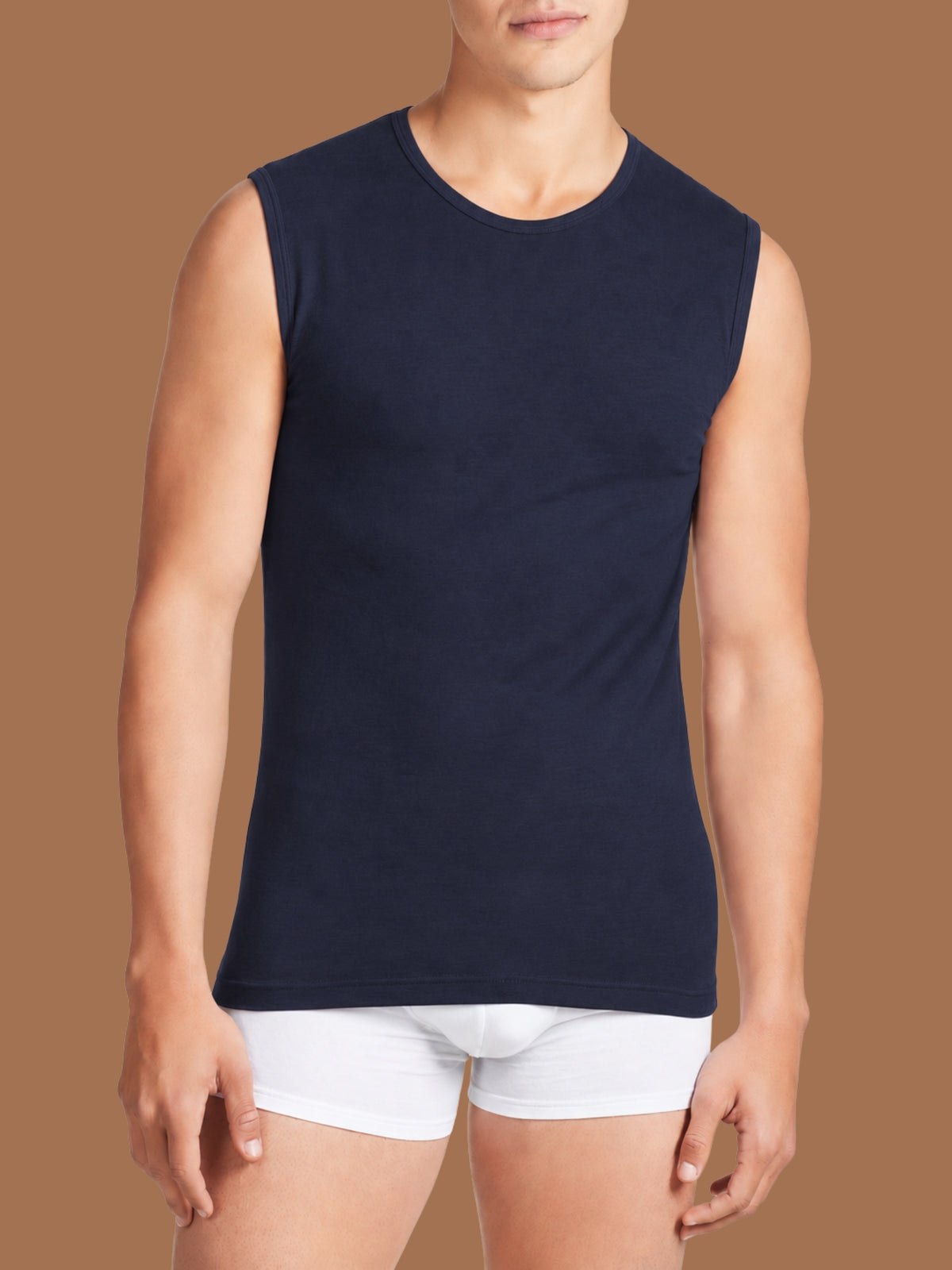 Dynamic - Canottiera in cotone elasticizzato Blu Uomo - Ragno