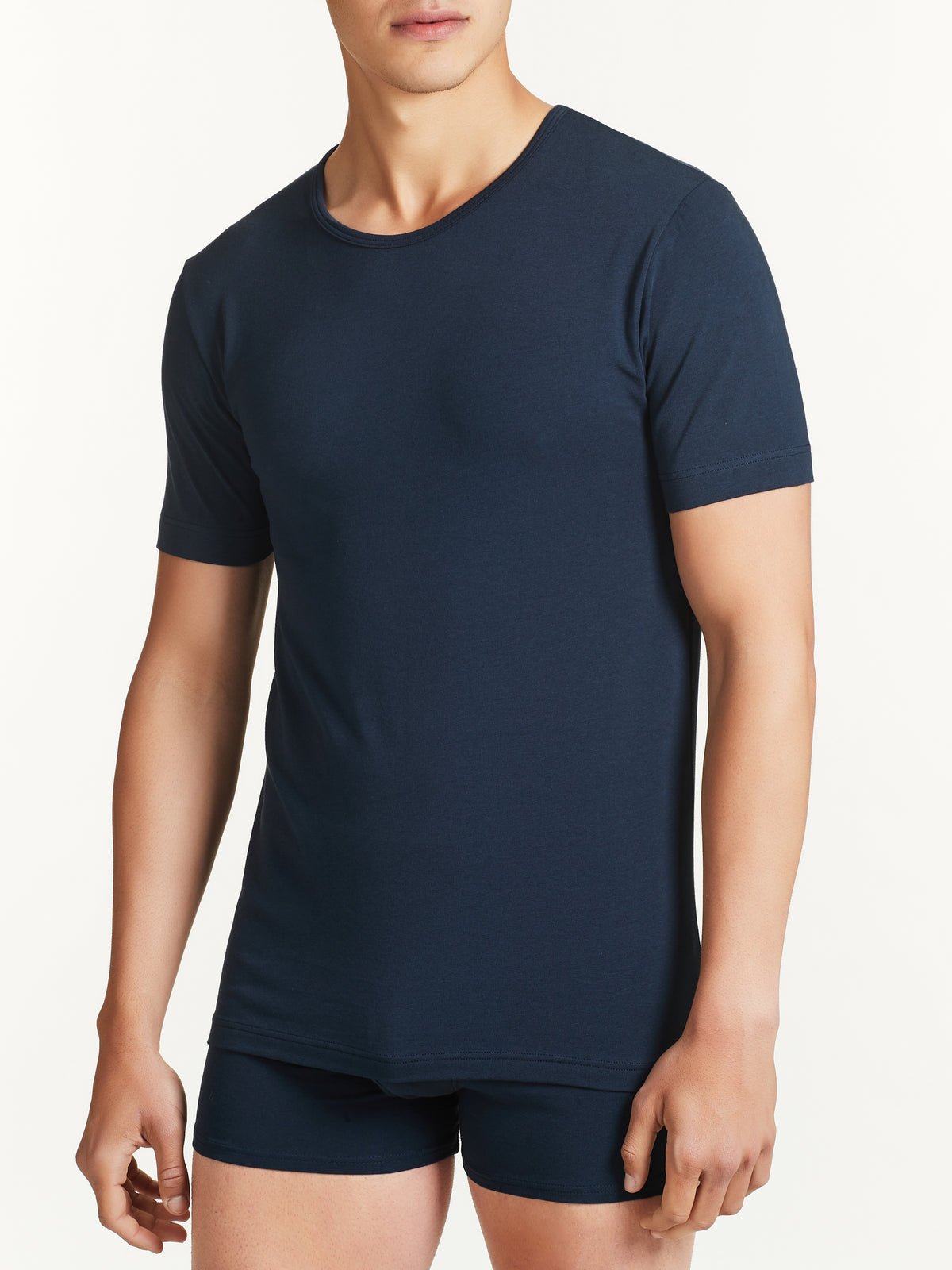 Dynamic - Maglietta girocollo a manica corta in cotone elasticizzato Blu Uomo - Ragno