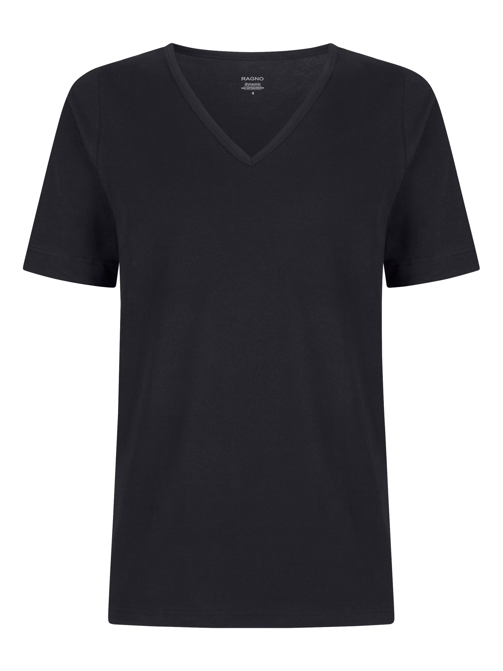 Dynamic - Maglietta scollo a V a manica corta in cotone elasticizzato Neri Uomo - Ragno