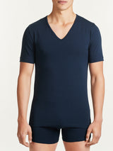 Dynamic - Maglietta scollo a V a manica corta in cotone elasticizzato Blu Uomo - Ragno