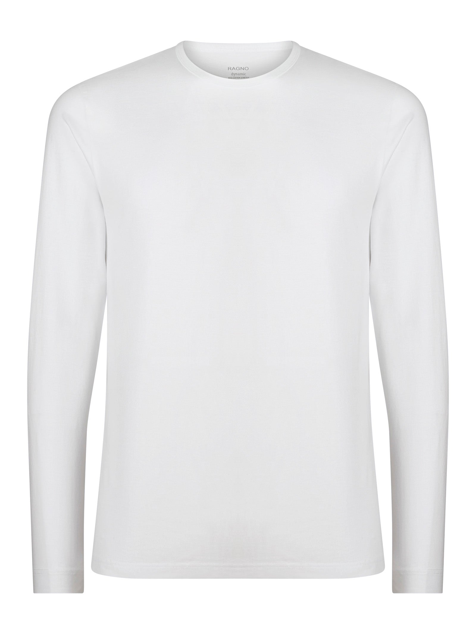 Dynamic - Maglietta girocollo a manica lunga in cotone elasticizzato Bianchi Uomo - Ragno