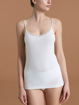 Filo di Scozia - Top in Filo di Scozia con pizzo Bianchi Donna - Ragno