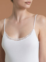Filo di Scozia - Top in Filo di Scozia con pizzo Neri Donna - Ragno
