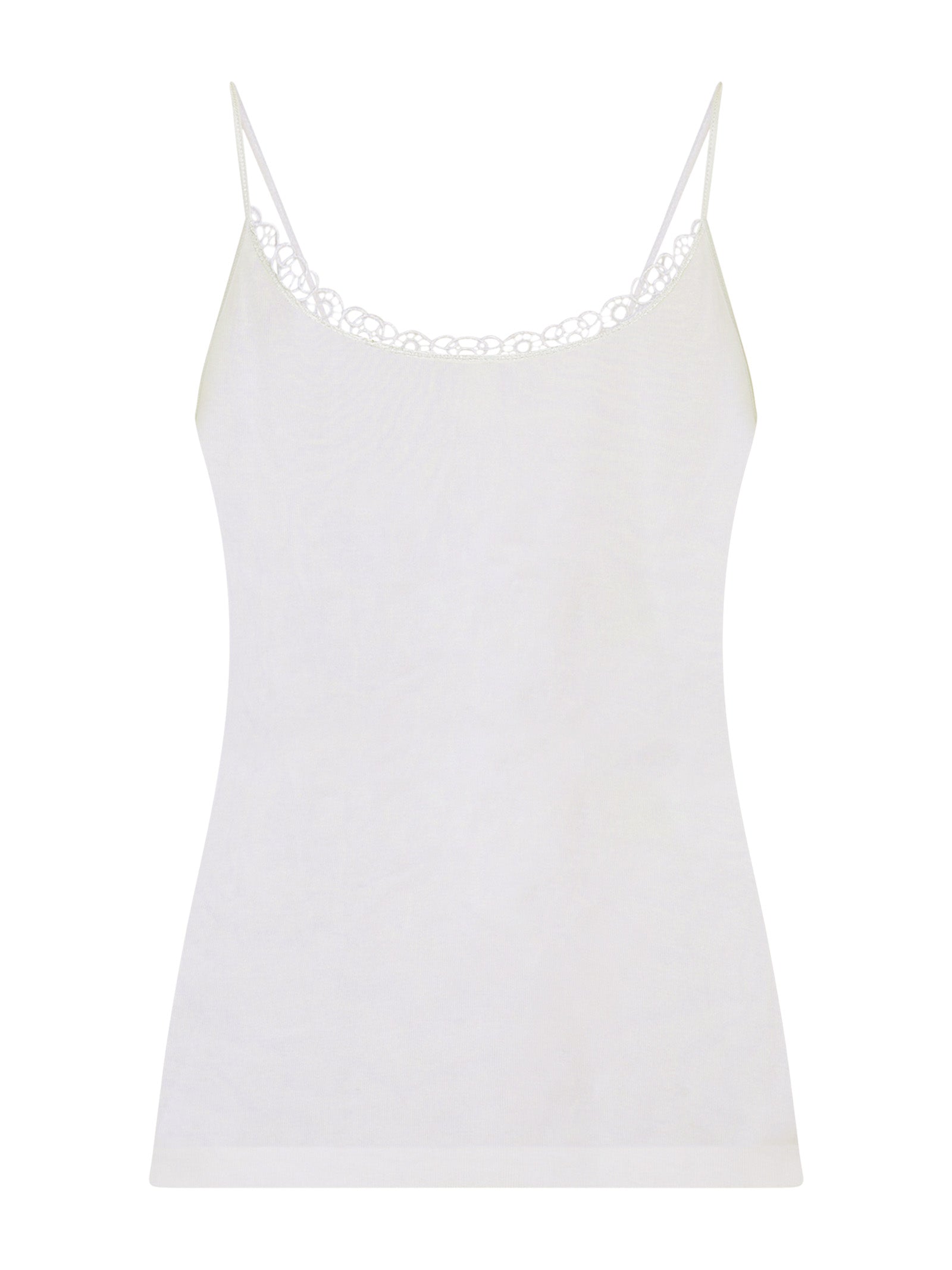 Filo di Scozia - Top in Filo di Scozia con pizzo Bianchi Donna - Ragno