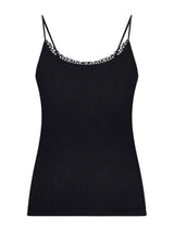 Filo di Scozia - Top in Filo di Scozia con pizzo Neri Donna - Ragno