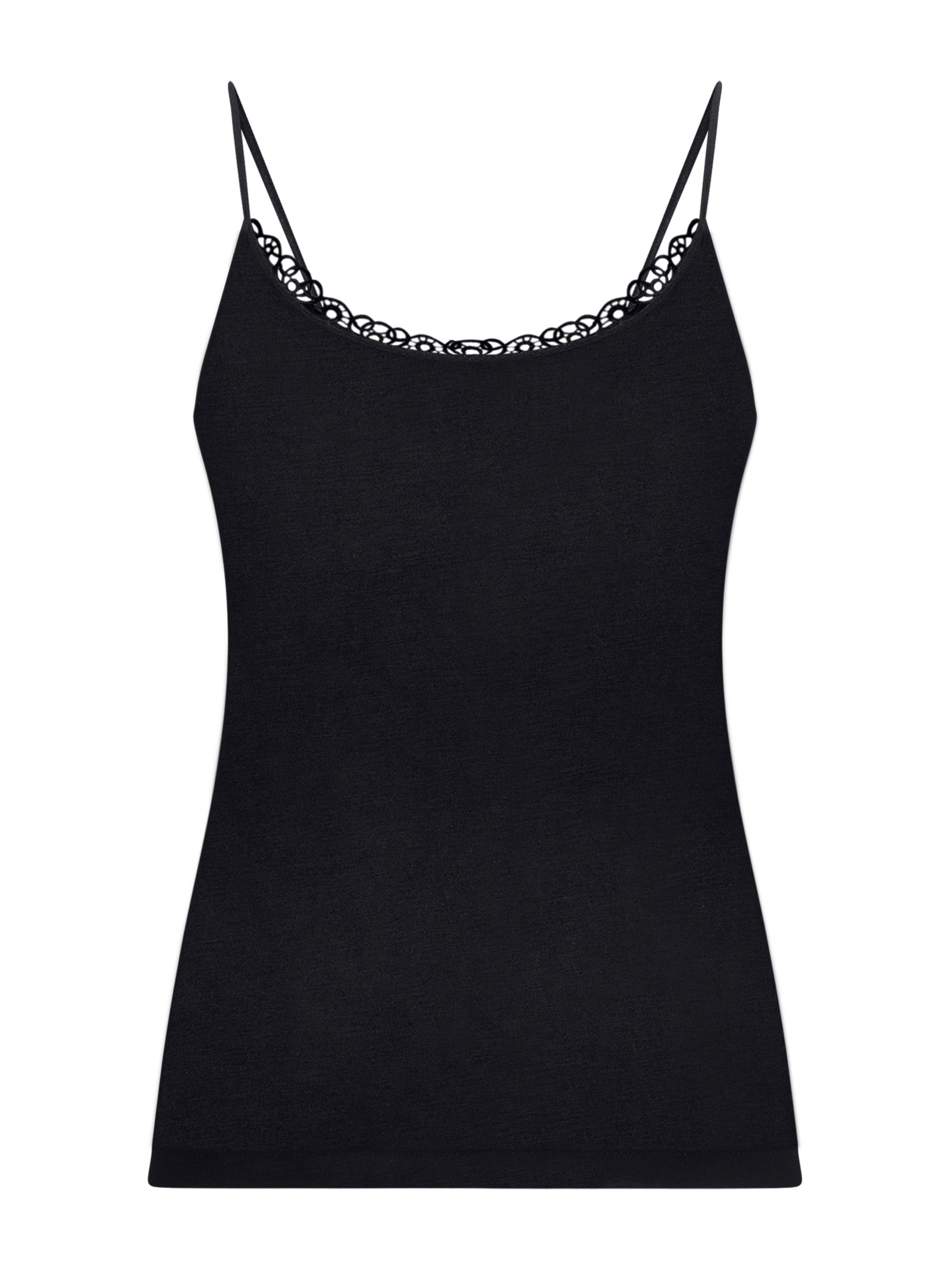 Filo di Scozia - Top in Filo di Scozia con pizzo Neri Donna - Ragno