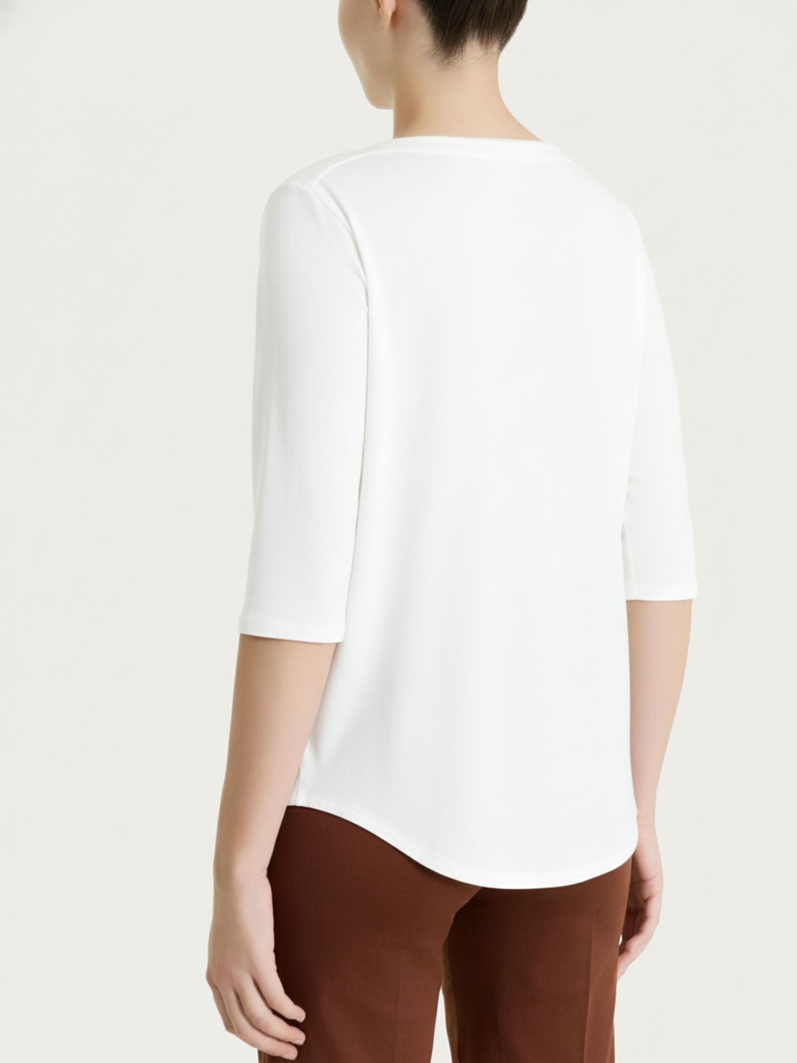 Camiseta en Viscosa Summer Blanco Cuello Barco - Ragno