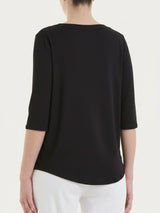 Maglietta con scollo a barchetta in Viscosa Summer Neri Donna - Ragno