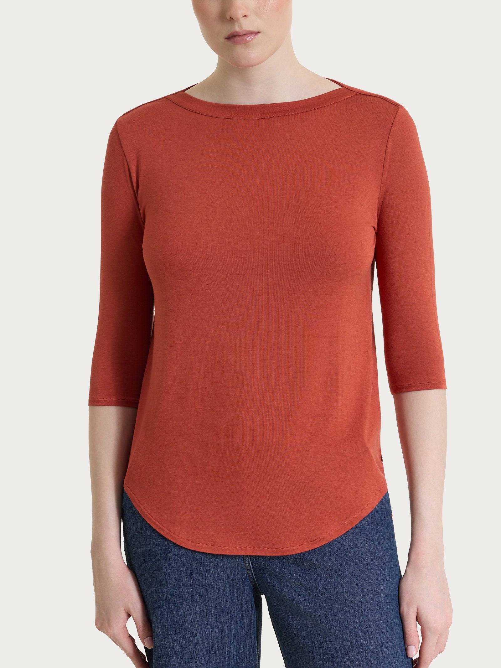 Maglietta con scollo a barchetta in Viscosa Summer Rossi Donna - Ragno