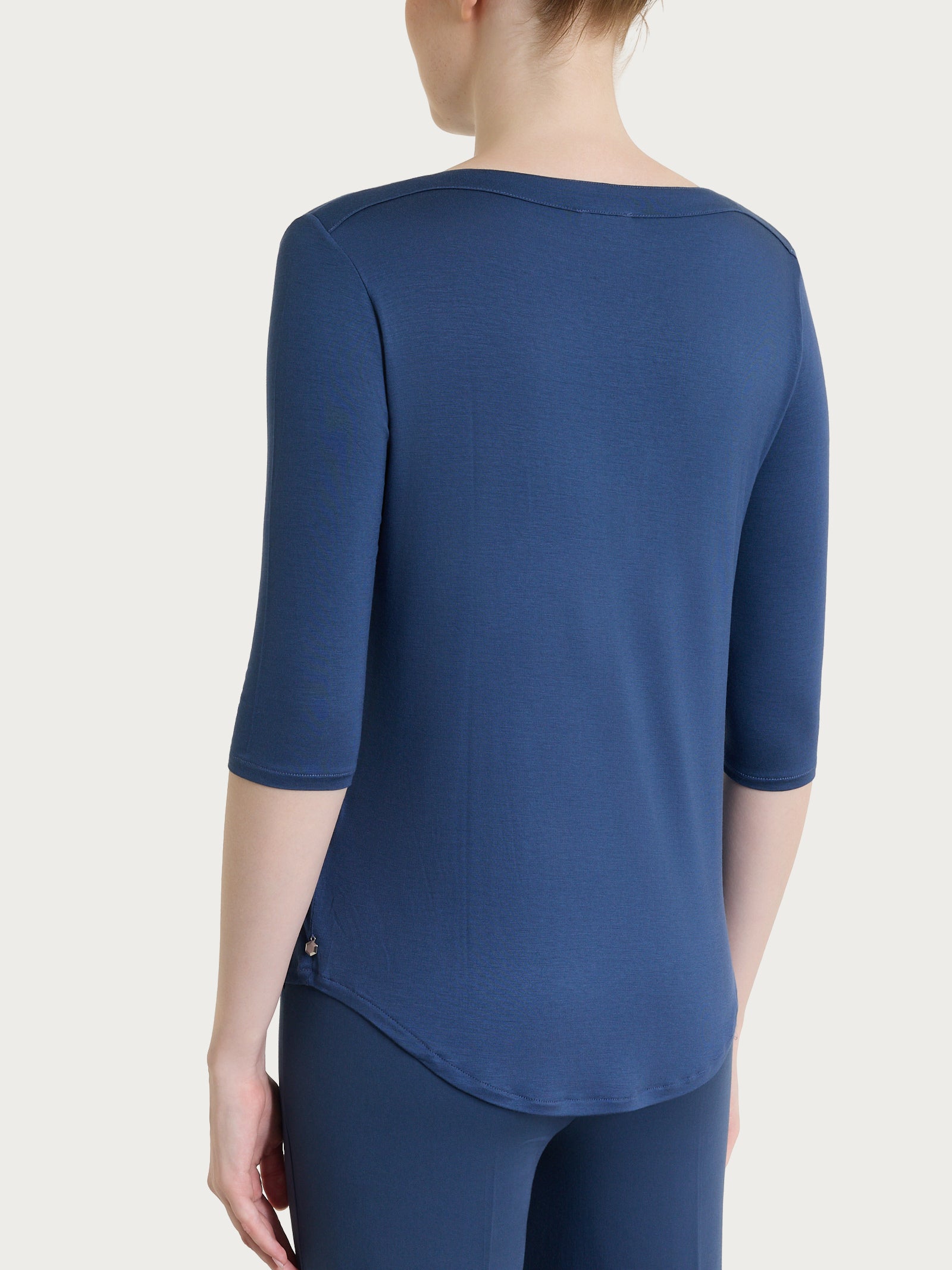 Maglietta con scollo a barchetta in Viscosa Summer Blu Donna - Ragno