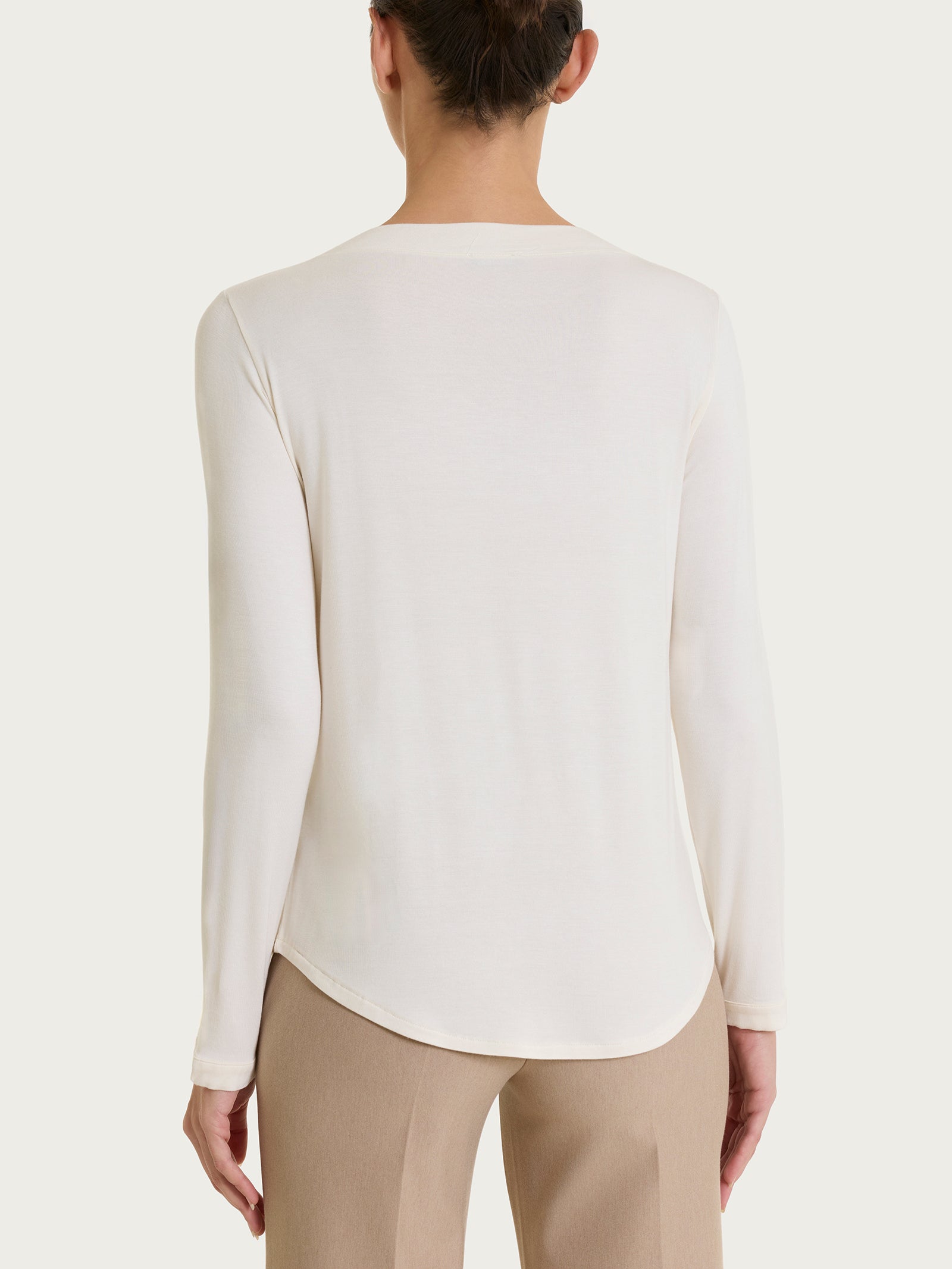 Maglietta con collo a barchetta in Eco Viscosa Bianchi Donna - Ragno