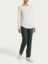 Maglietta con collo a barchetta in Jersey Strech Winter Viscosa Bianchi Donna - Ragno