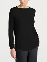 Maglietta con collo a barchetta in Jersey Strech Winter Viscosa Neri Donna - Ragno