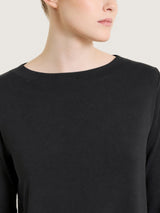 Maglietta con collo a barchetta in Jersey Strech Winter Viscosa Neri Donna - Ragno