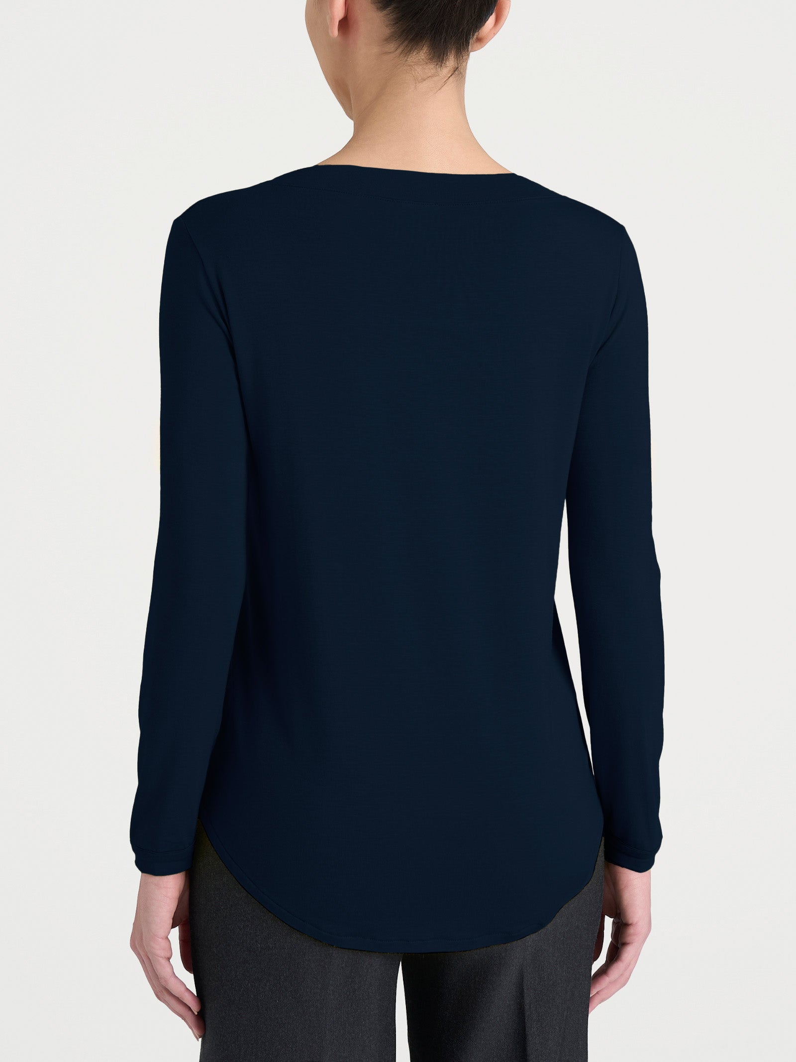 Maglietta con collo a barchetta in Eco Viscosa Blu Donna - Ragno