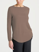 Maglietta con collo a barchetta in Eco Viscosa Marroni Donna - Ragno