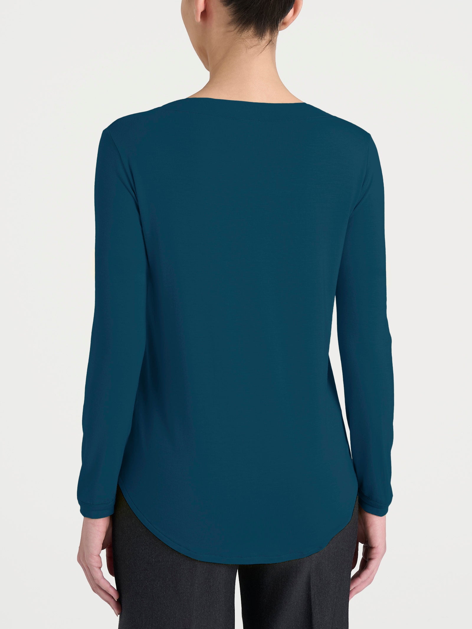 Maglietta con collo a barchetta in Eco Viscosa Blu Donna - Ragno
