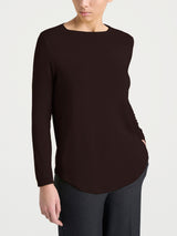 Maglietta con collo a barchetta in Eco Viscosa Marroni Donna - Ragno