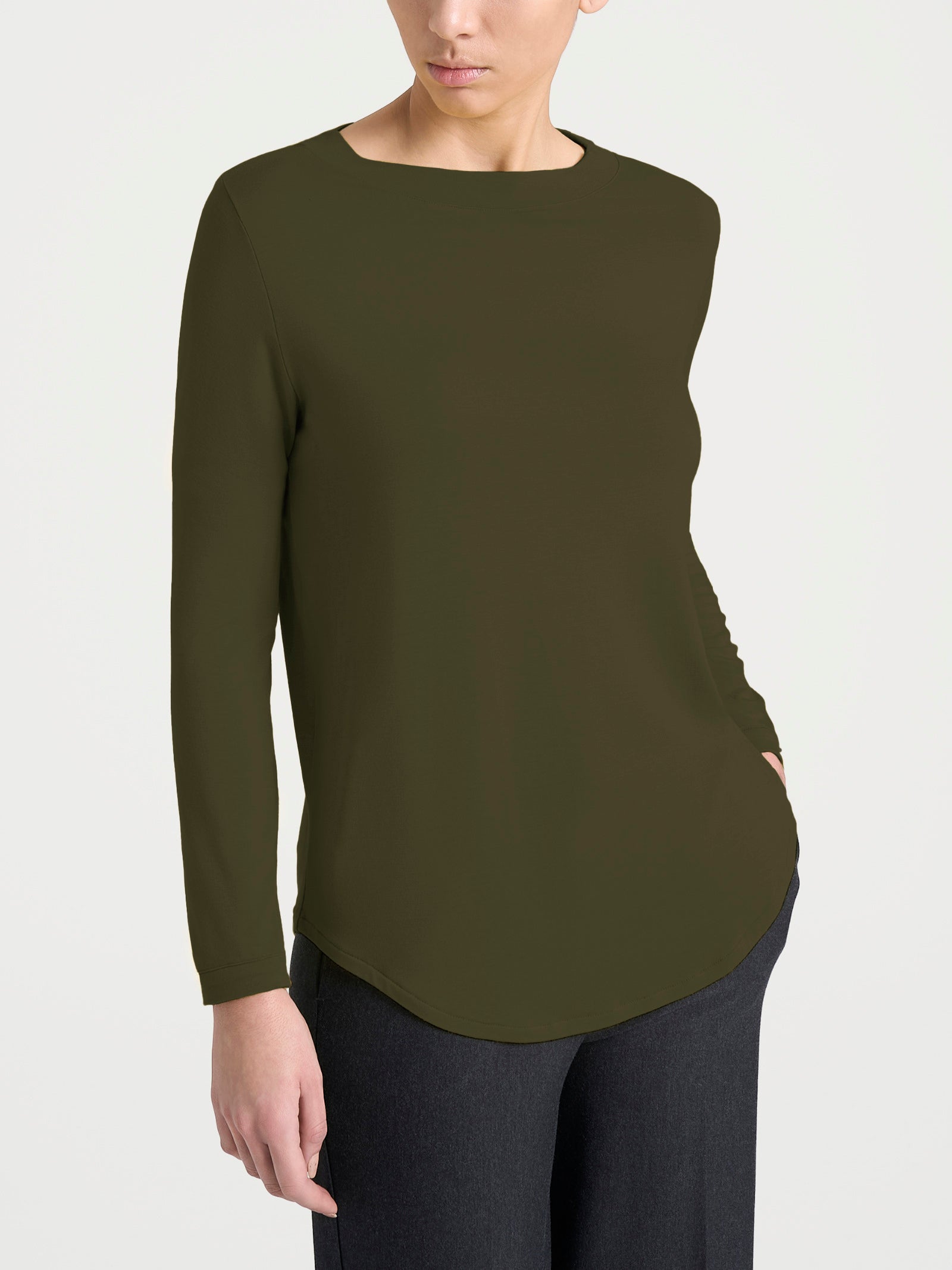 Maglietta con collo a barchetta in Eco Viscosa Verdi Donna - Ragno