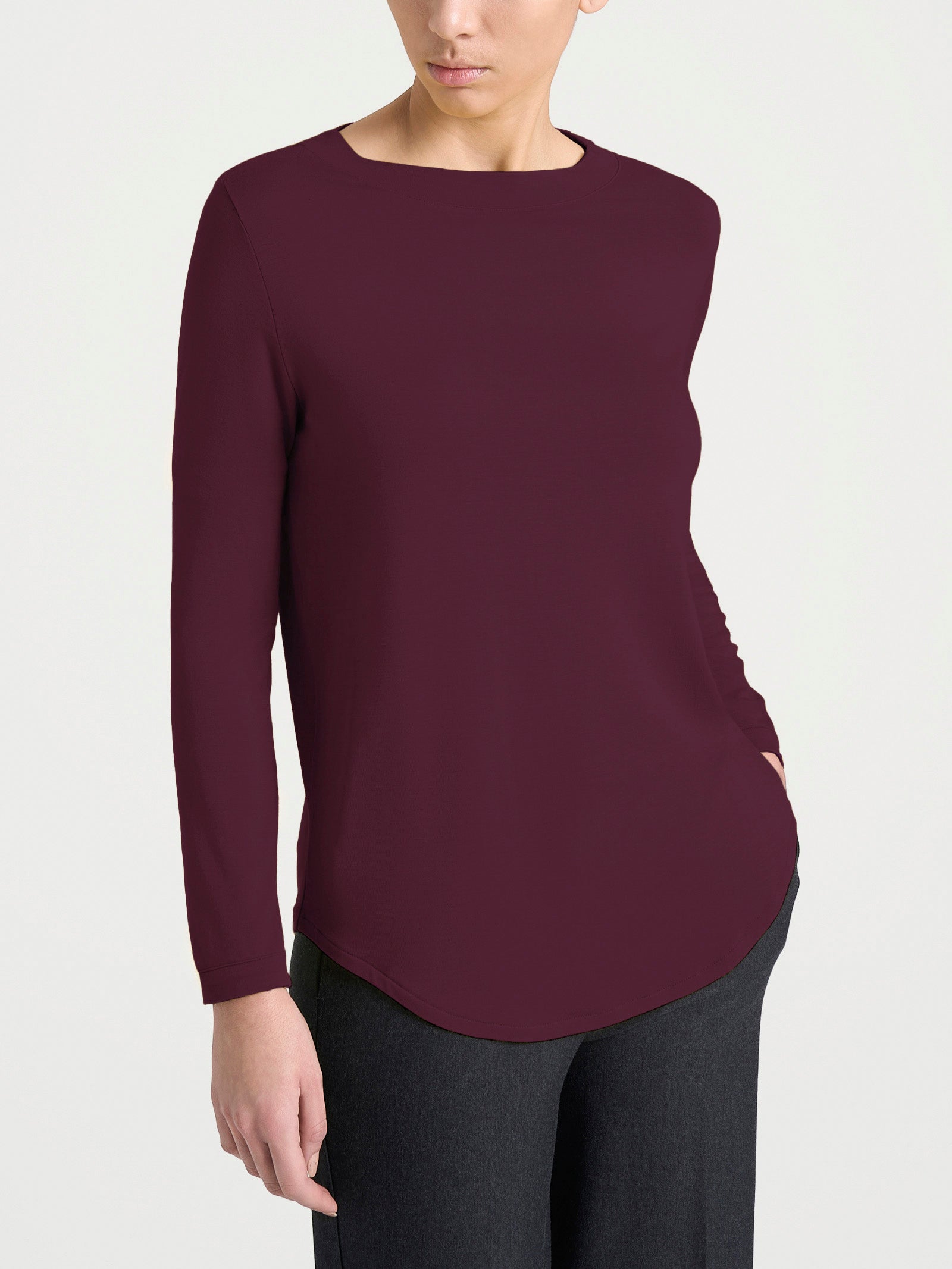 Maglietta con collo a barchetta in Eco Viscosa Viola Donna - Ragno