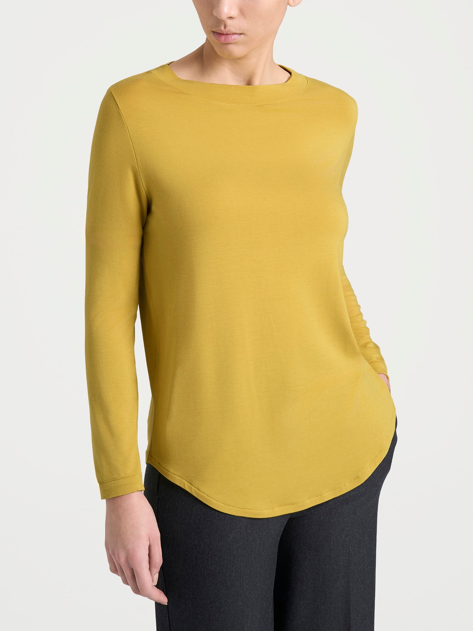 Maglietta con collo a barchetta in Eco Viscosa Gialli Donna - Ragno