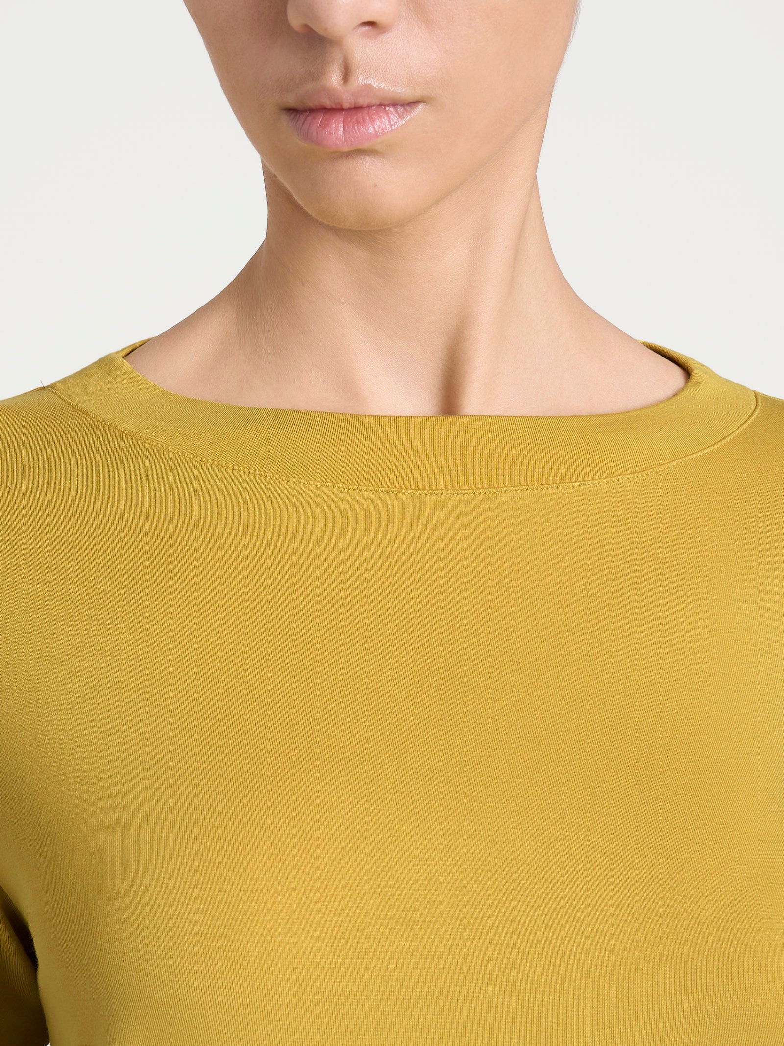 Maglietta con collo a barchetta in Eco Viscosa Gialli Donna - Ragno