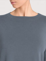 Women's Gray Winter Viscose Stretch Jersey Boat-Neck T-Shirt - Ragno