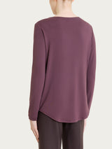 Maglietta con collo a barchetta in Jersey Strech Winter Viscosa Viola Donna - Ragno