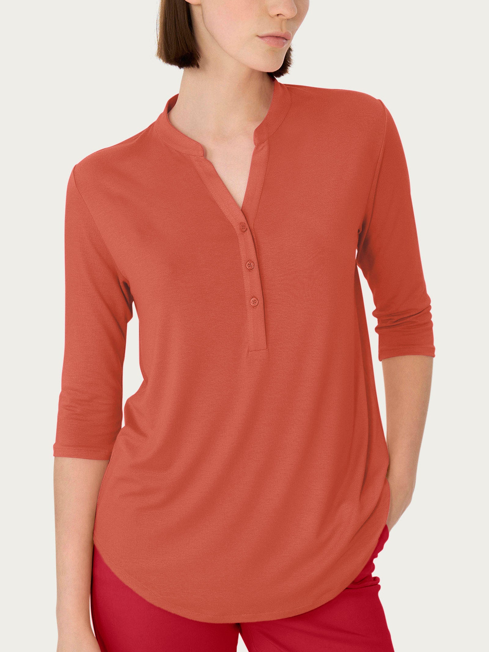 Maglietta a manica 3/4 in Viscosa Summer Rossi Donna - Ragno