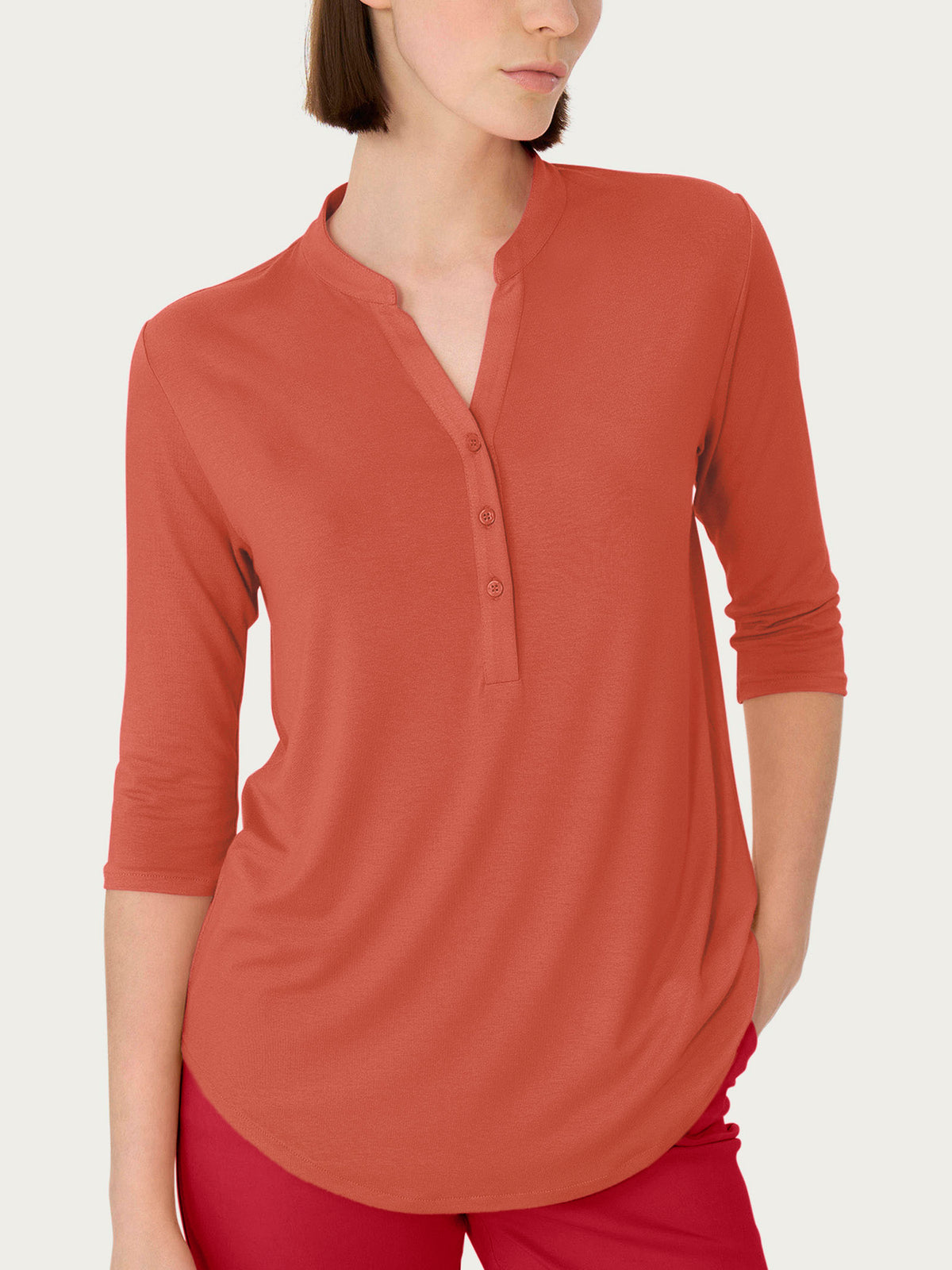 Maglietta a manica 3/4 in Viscosa Summer Rossi Donna - Ragno
