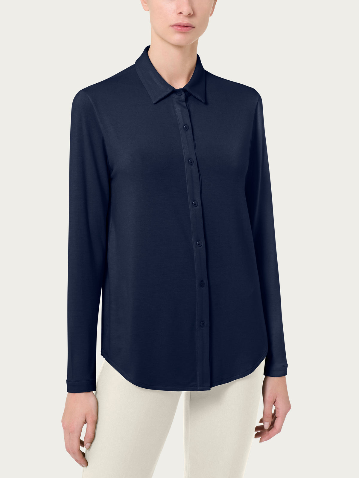 Camicia in Jersey Strech Winter Viscosa Blu Donna - Ragno