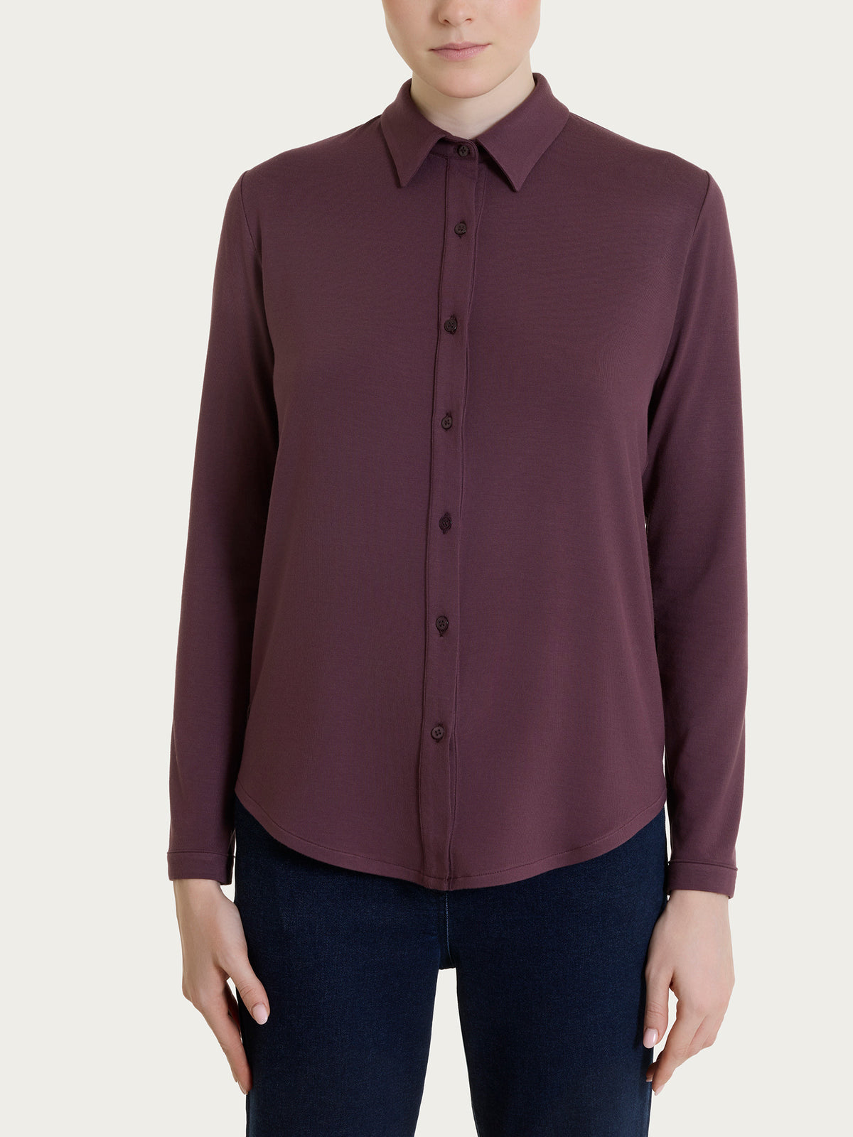 Camicia in Jersey Strech Winter Viscosa Viola Donna - Ragno