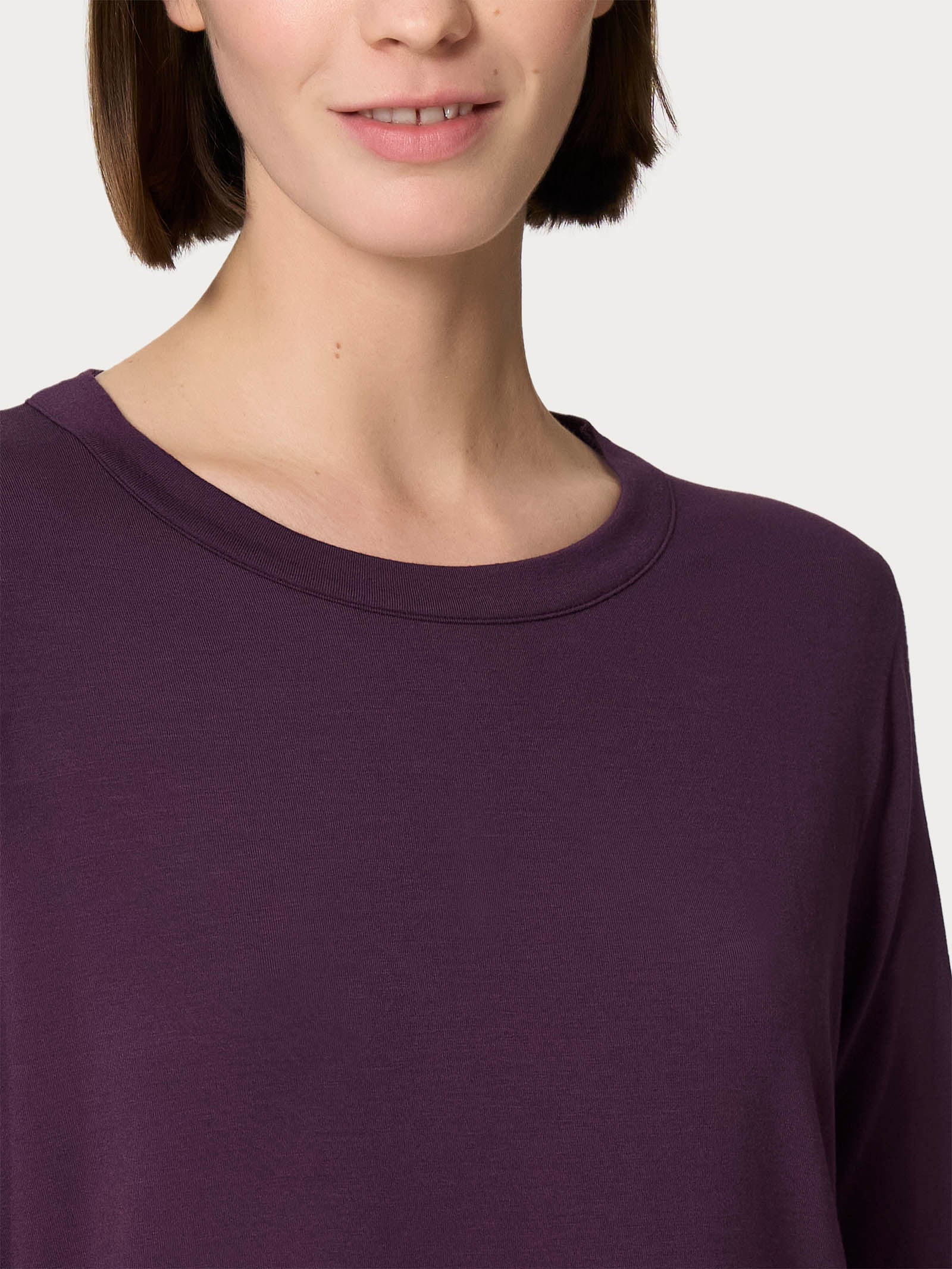Maglietta girocollo con manica lunga in Viscosa Summer Plum Perfect Ragno
