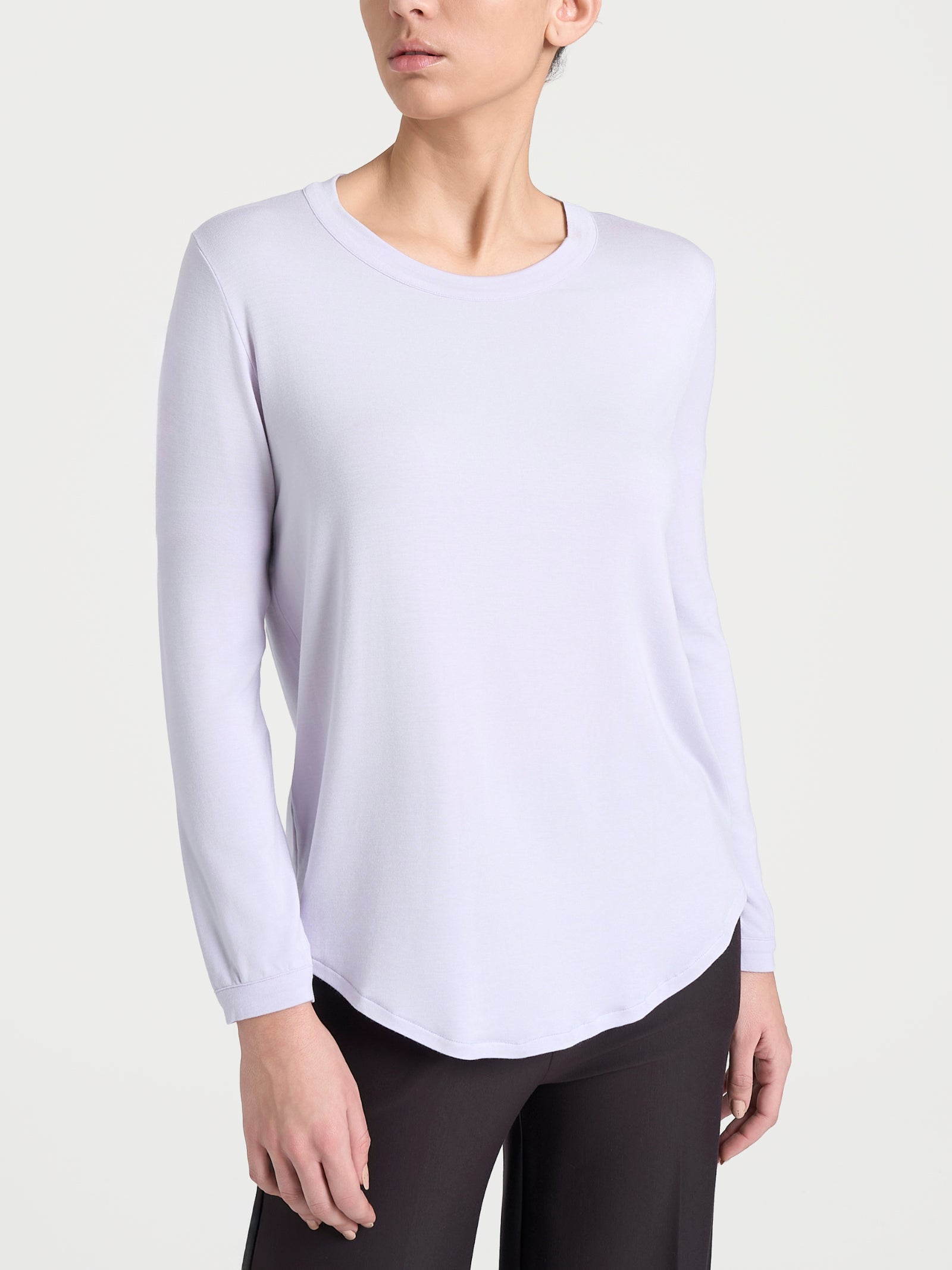Maglietta girocollo con manica lunga in Eco Viscosa Rosa Donna - Ragno