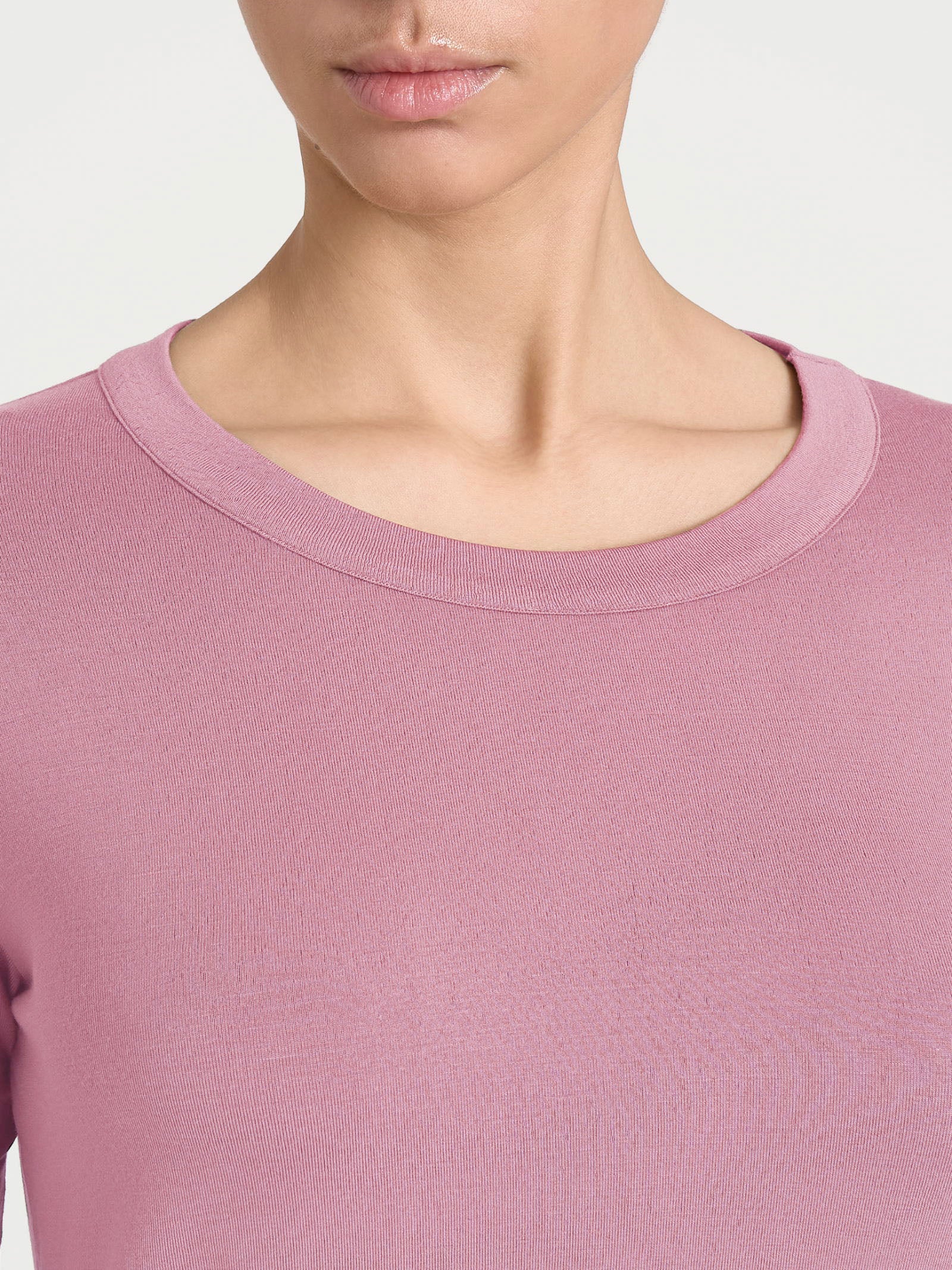 Maglietta girocollo con manica lunga in Eco Viscosa Rosa Donna - Ragno