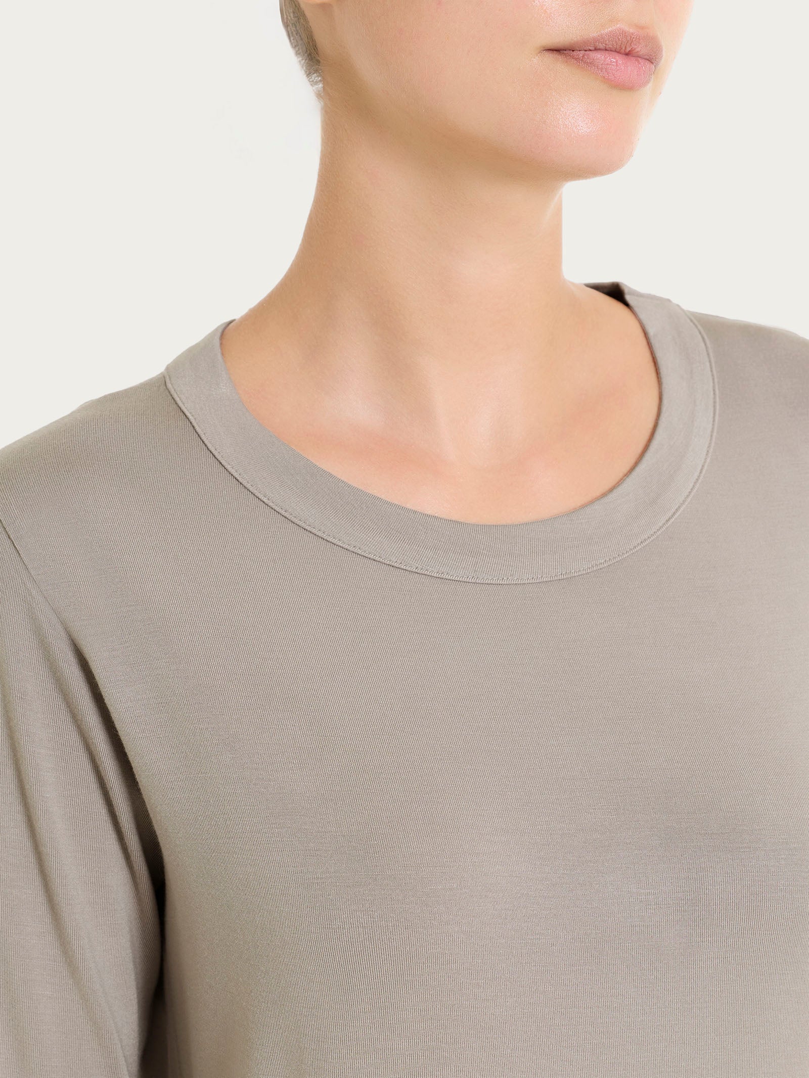 Maglietta girocollo con manica lunga in Eco Viscosa Grigi Donna - Ragno