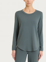 Maglietta girocollo con manica lunga in Jersey Strech Winter Viscosa Grigi Donna - Ragno