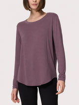 Maglietta girocollo con manica lunga in Jersey Strech Winter Viscosa Viola Donna - Ragno