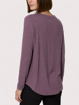 Maglietta girocollo con manica lunga in Jersey Strech Winter Viscosa Viola Donna - Ragno