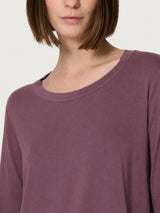 Maglietta girocollo con manica lunga in Jersey Strech Winter Viscosa Viola Donna - Ragno