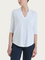 Maglietta con scollo a V in Viscosa Summer Bianchi Donna - Ragno