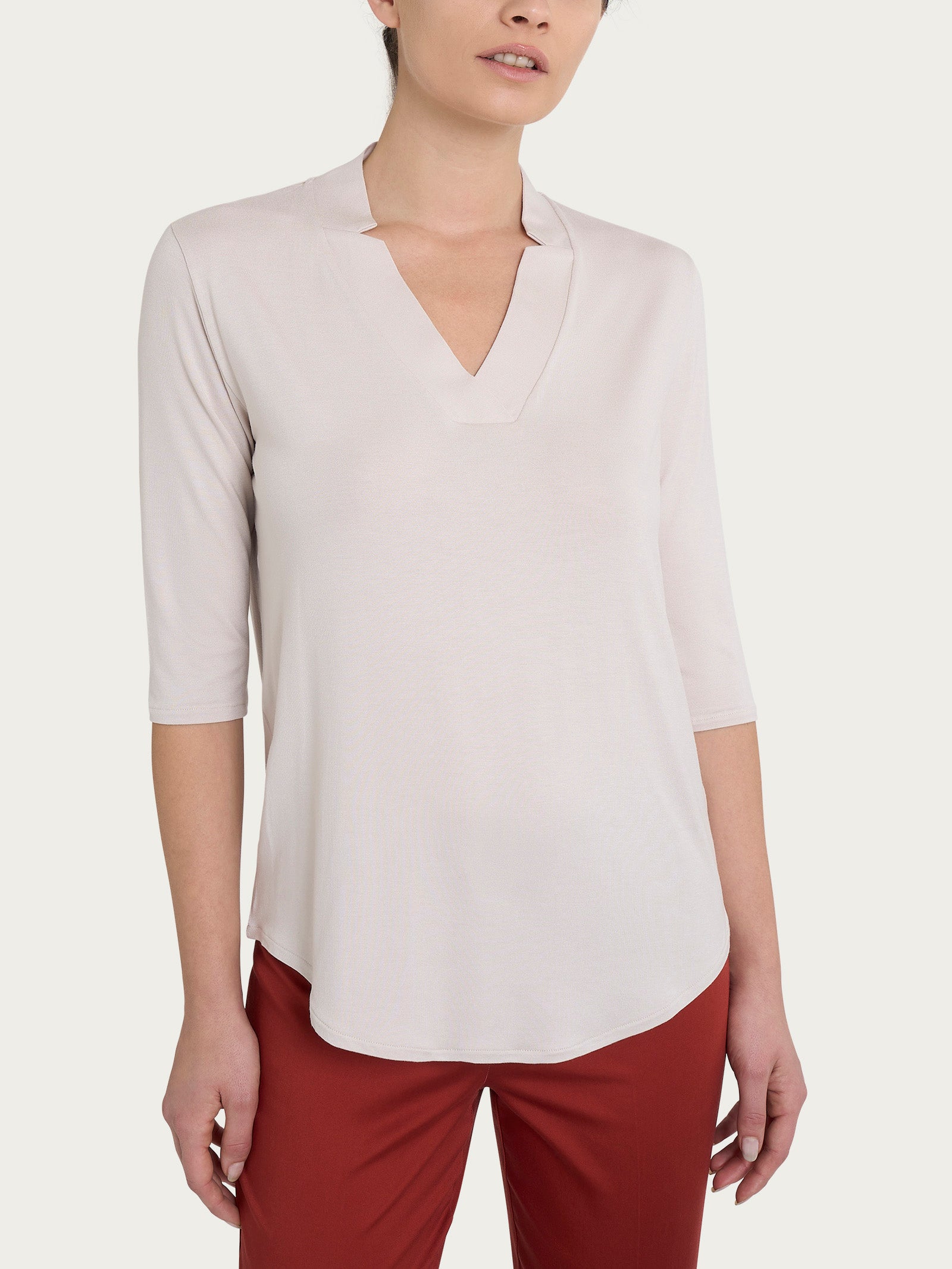 Maglietta con scollo a V in Viscosa Summer Bianchi Donna - Ragno